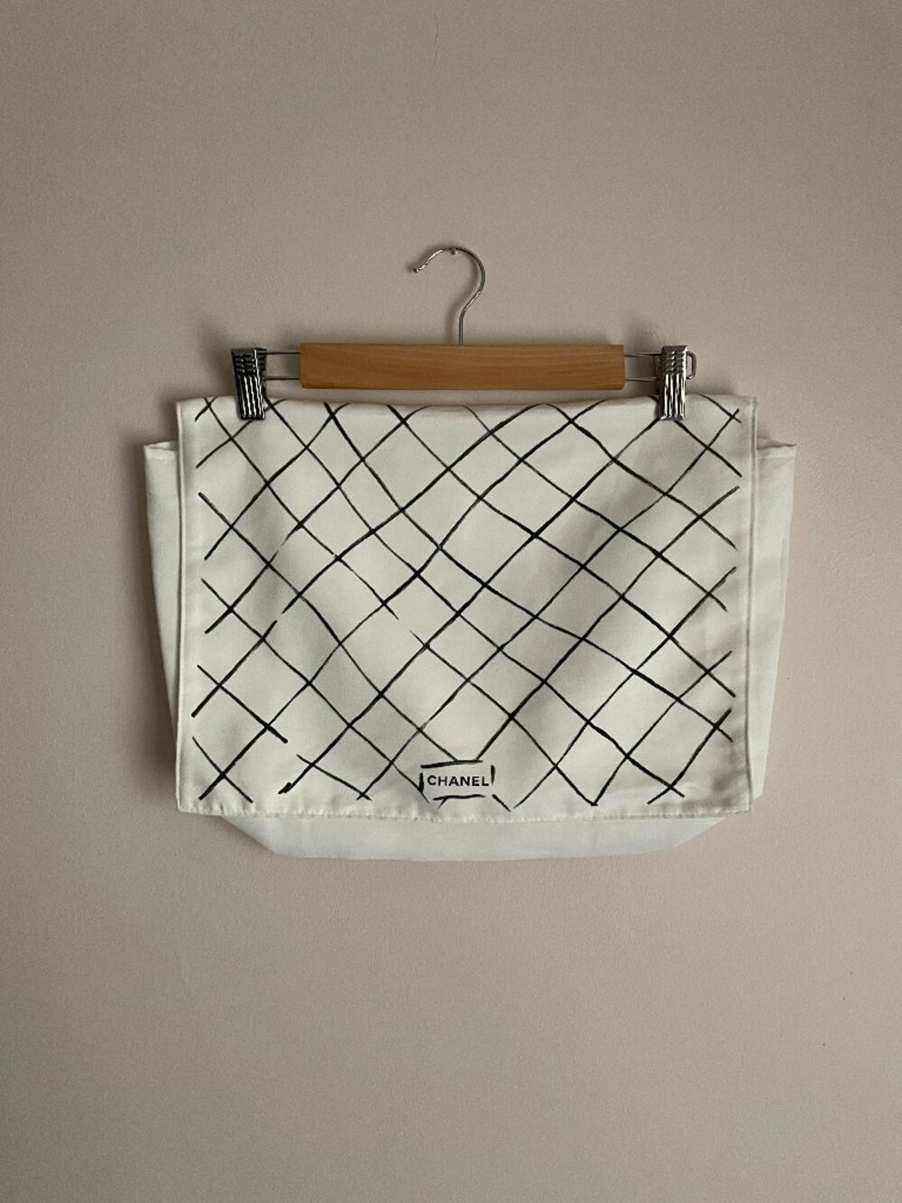 CHANEL Dust Bag with Karl Lagerfeld autograph Jumbo Flap